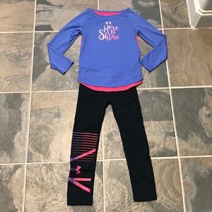 Girls Under Armour Long Sleeve Legging Set Size 6